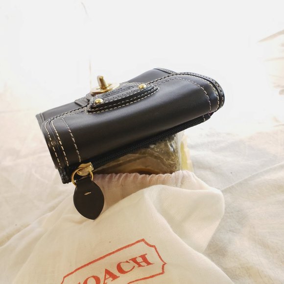 NEW Coach Black Smooth Leather Wallet - Picture 2 of 8